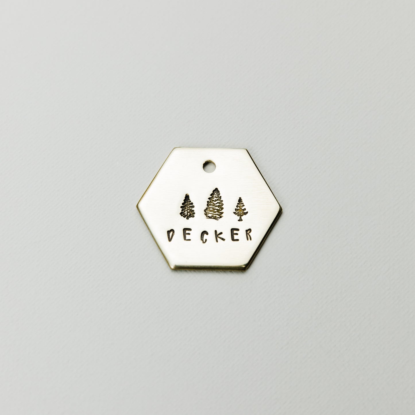 Three trees Hexagon Metal Tag