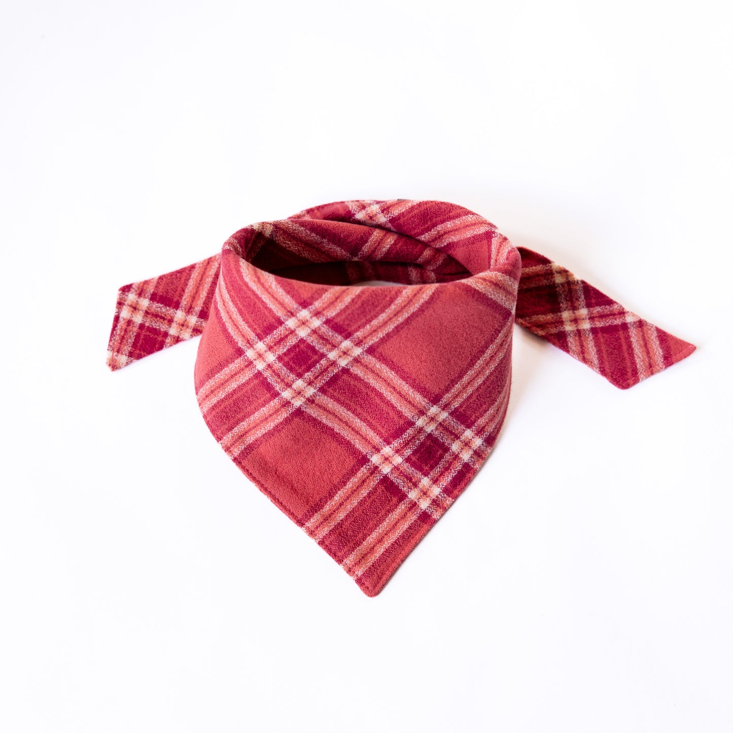 Brick Pink Plaid Flannel Bandana