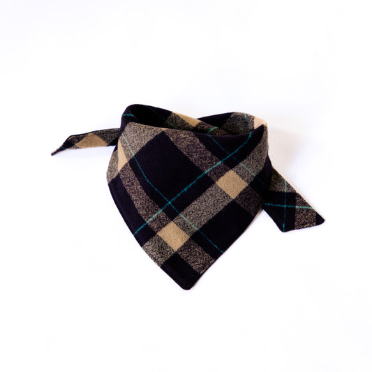 Caramel Chocolate Plaid Flannel Bandana