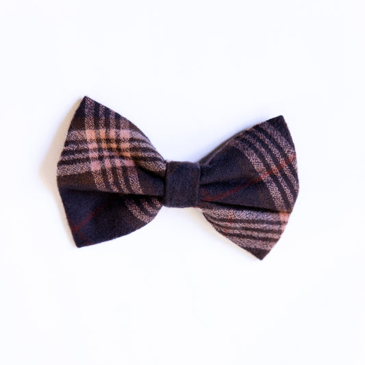 Cocoa Organic Plaid Flannel Bow tie