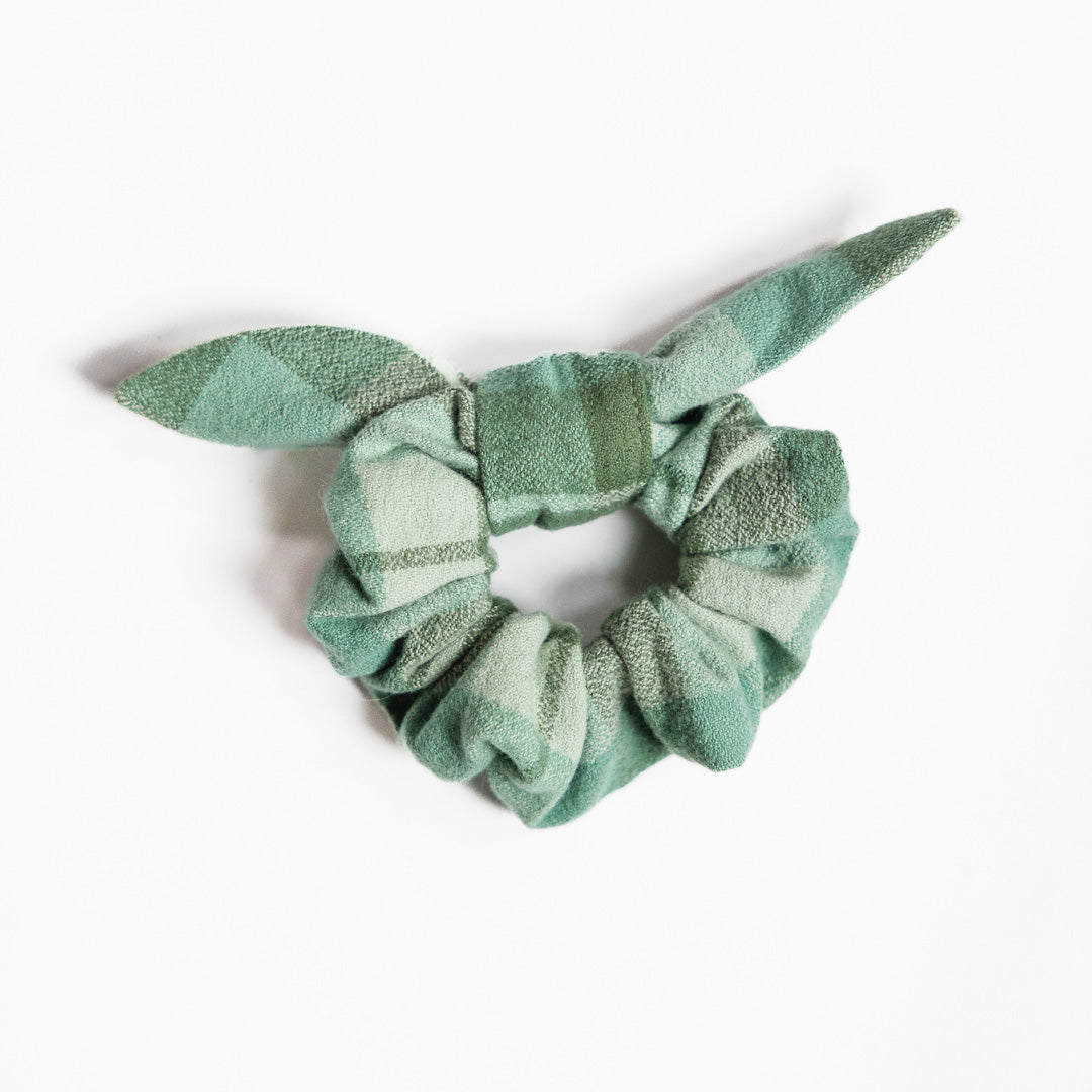 Organic Sage Flannel Scrunchie