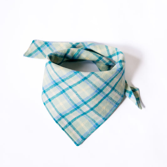 Pistachio Plaid Flannel Bandana