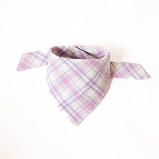 Lilac Plaid Flannel Bandana