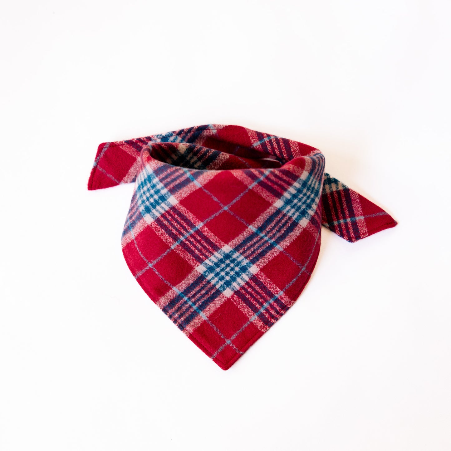 Crimson Plaid Organic Flannel Bandana