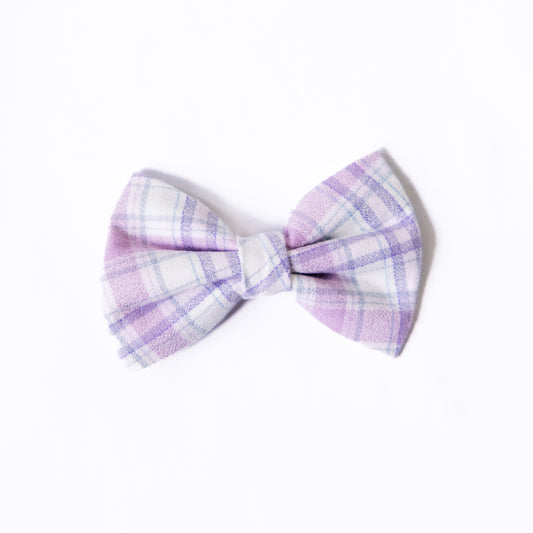 Lilac Plaid Flannel Bow tie