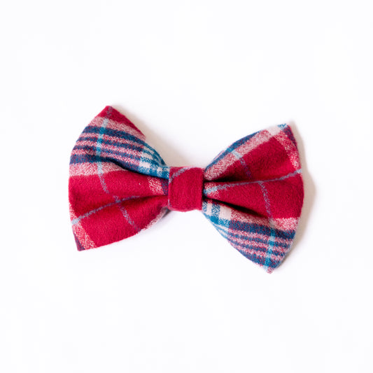 Crimson Chocolate Plaid Flannel Bow tie