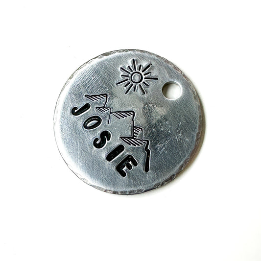 Sunny Mountains Metal Tag