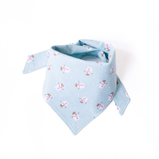 Snow Figures on Blue - reversible Bandana