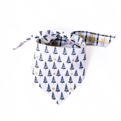 Classic Holiday Trees -  Reversible Plaid Bandana