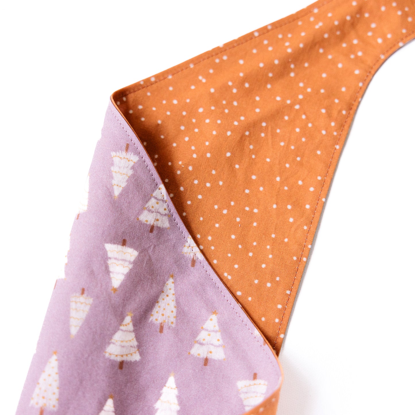 White Trees on Lavender and reversible Boho Snow Speckle on Copper Bandana