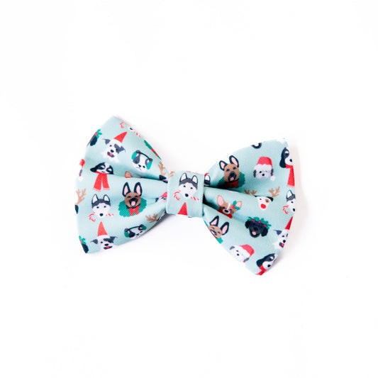 Weather Resistant Christmas Puppies Bow tie