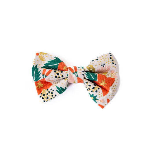 Linen Poinsettia Bow tie