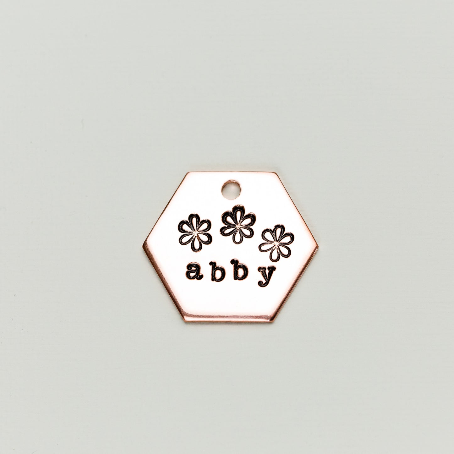 Daisies Hexagon Metal Tag