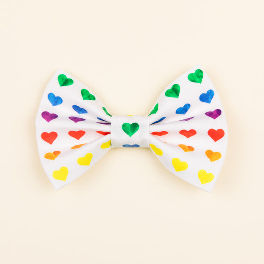 Rainbow Pride Hearts Bow tie