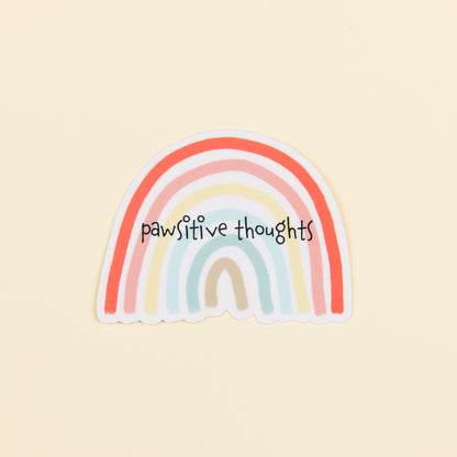 Pawsitive Thoughts Rainbow Sticker