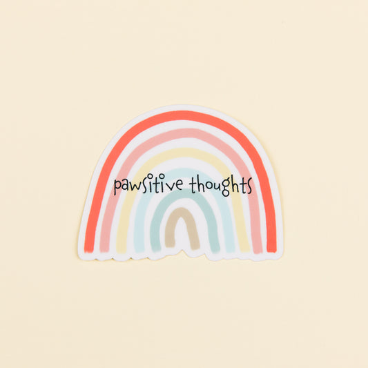 Pawsitive Thoughts Rainbow Sticker