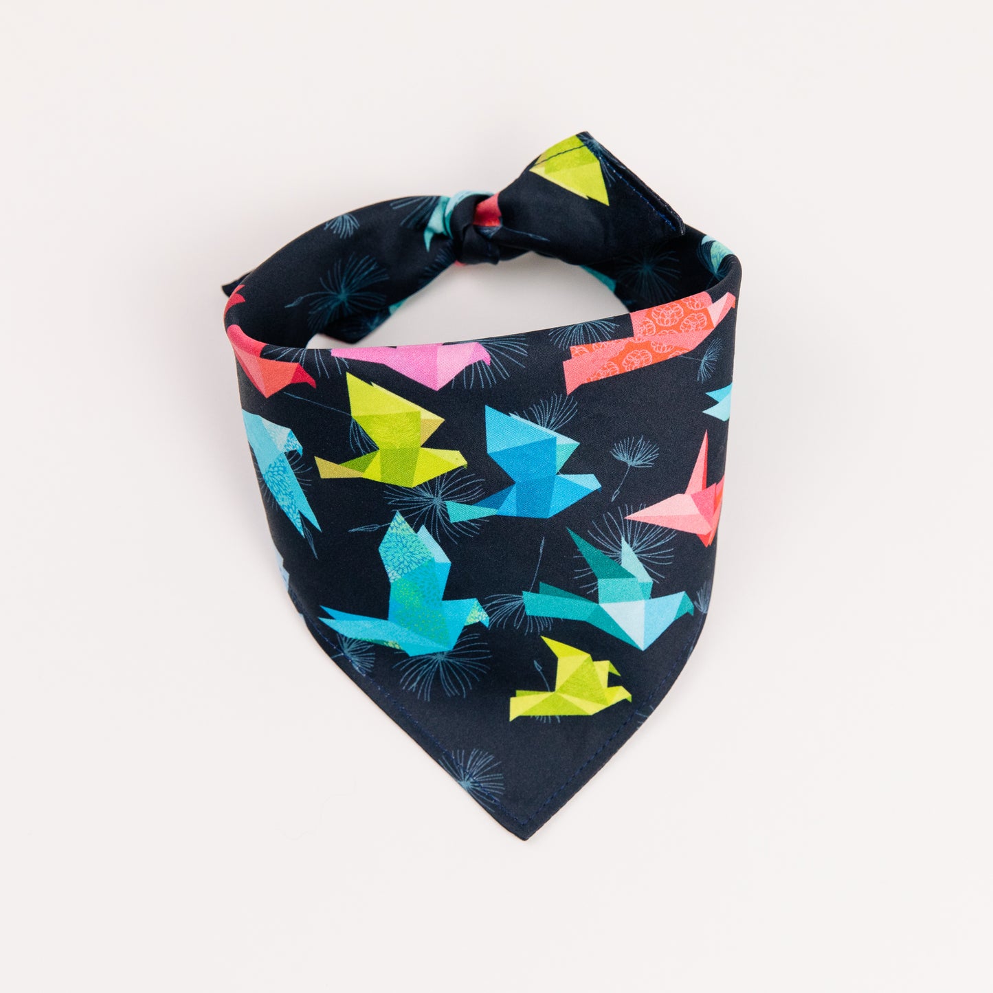 Navy Origami Birds Bandana