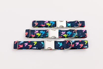 Navy Origami Birds Collar