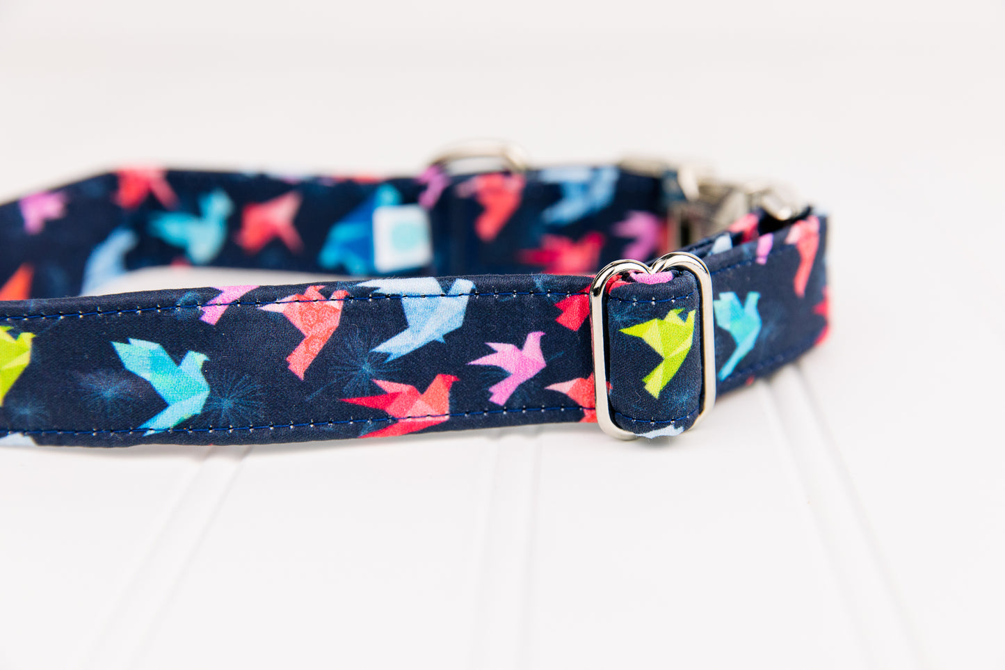 Navy Origami Birds Collar