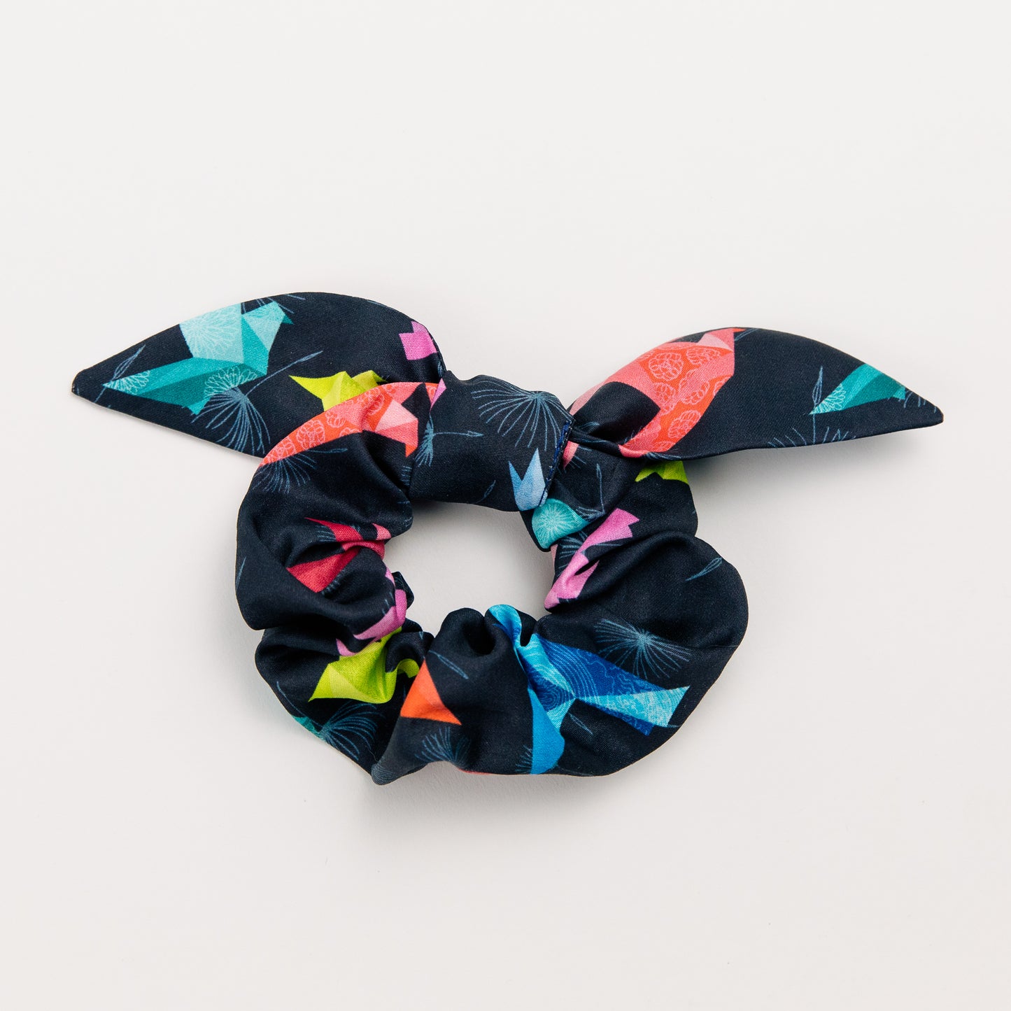 Navy Origami Scrunchie